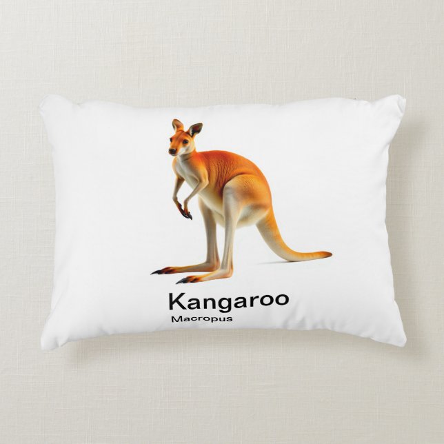 Kangoeroe op een witte achtergrond accent kussen (Voorkant)