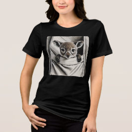 Kangoeroe T-shirt, Schattige Baby Joey Design Tri-Blend Shirt