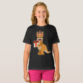Kangoeroe verjaardagsfeest pet t-shirt (Voorkant volledig)