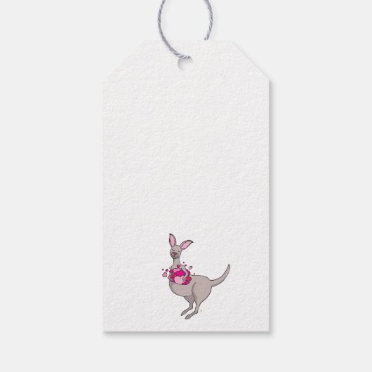 Kangoeroe zak van harten cadeau labels cadeaulabel (Achterkant)
