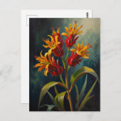 Kangoeroes poot bloemen briefkaart (Voorkant / Achterkant)