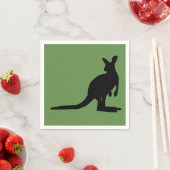 Kangourou sur serviettes en papier vert (En situation)