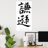Kanji Art - Humiliteit Poster (Thuiskantoor)