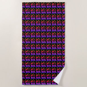 Kanji Délicate serviette de plage noire
