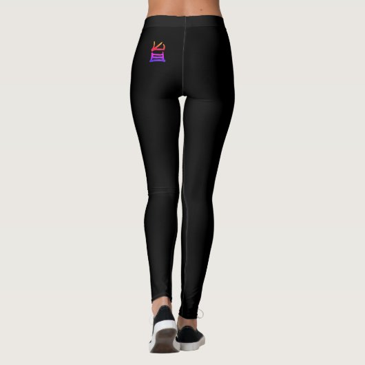 Kanji Délicieux leggings noirs (Dos)