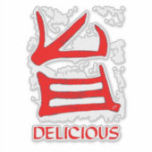 Kanji Delicious red grote contour see through stic Sticker (Voorkant)