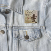 Kanji Design "Love"-Button Vierkante Button 5,1 Cm (In situ)