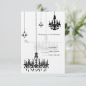 Kanji for Love 7 Black Chandeliers Wedding RSVP (Staand voorkant)