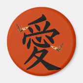 Kanji for Love with Two Butterflies Magneet (Voorkant)