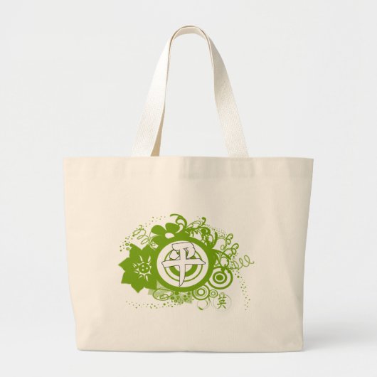 Kanji for Peace Grote Tote Bag (Voorkant)