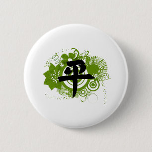 Kanji for Peace Ronde Button 5,7 Cm
