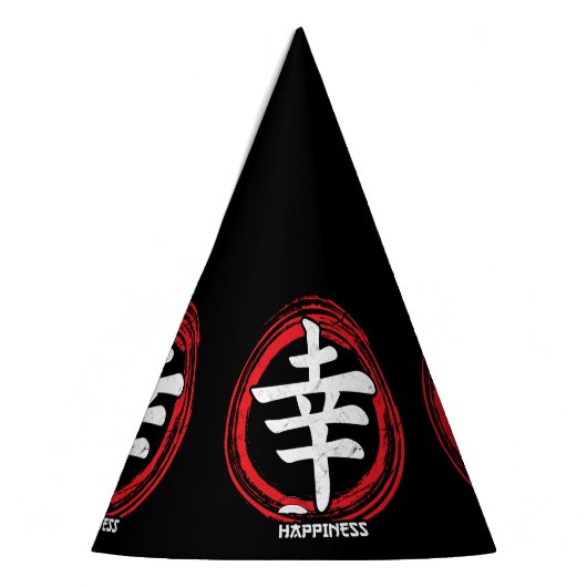 Kanji Happiness Japans symbool Art Language Word Feesthoedjes (Links)