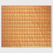 Kanji Heerlijk rood Goud Vein glanzend inpakpapier (Vlak)