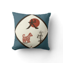 Kanji-hond op blauw