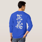 [Kanji] Justice à manches longues T-shirt (Dos entier)