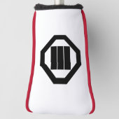 Kanji karakters voor drie op dienblad golfheadcover (Draai 90)