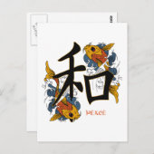 Kanji Koi Fish Peace Briefkaart (Voorkant / Achterkant)