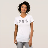 kanji live lacht dames argyle V-nek (gemonteerd) T-shirt (Voorkant volledig)
