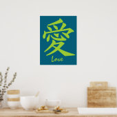 Kanji Love aangepaste poster (Keuken)