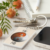 Kanji met Sun & Moon Yin Yang Sleutelhanger (Voorkant Rechts)