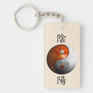 Kanji met Sun & Moon Yin Yang Sleutelhanger