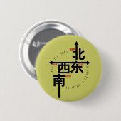 Kanji North South East West Button (Voorkant /achterkant)