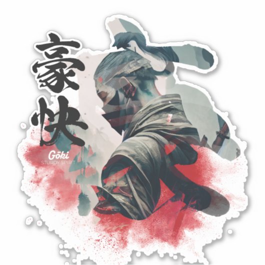 Kanji Samurai Goki Sticker (Voorkant)