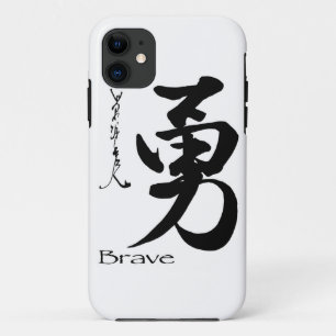 Kanji Symbol BRAVE Japanse Chinese kalligrafie iPhone 11 Hoesje
