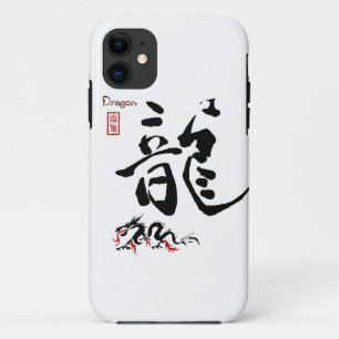 Kanji Symbol DRAGON Japanse Chinese kalligrafie iPhone 11 Hoesje