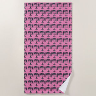 Kanji Treat rose serviette de plage