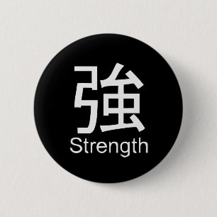 Kanji voor dikke T-shirt Ronde Button 5,7 Cm