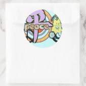 Kanji voor vrede Bloem Power Hip Cool Groovy Ronde Sticker (Tas)