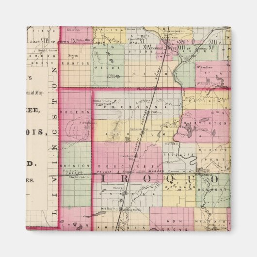 Kankakee, Iroquois, Ford counties Magneet (Voorkant)