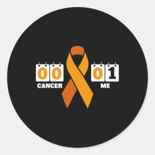 Kanker 0 Mij 1 Oranje Lint Leukemie Bloedkanker Ronde Sticker