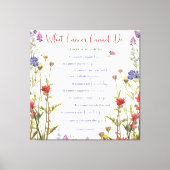 Kanker Aanmoediging Wildbloemen Canvas Afdruk (Voorkant)