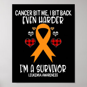 Kanker beet me Ik beet harder Ik ben overlevende l Poster
