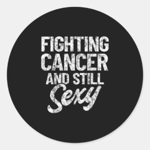 Kanker bestrijden & _ chemo krijger vintage ronde sticker