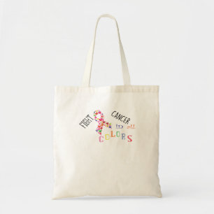 Kanker bestrijden in alle kleuren die borstkanker tote bag