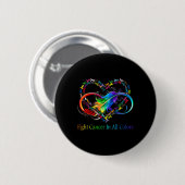 Kanker bestrijden in alle kleurenrib tegen kanker ronde button 5,7 cm (Voorkant /achterkant)