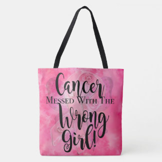 KANKER BEWERKT MET DE WRONG MEISroze Tote Bag