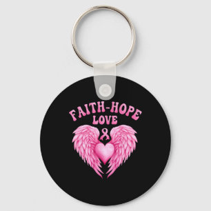 Kanker Bewustzijn Geloof-hoop Ribbon Fight Heart W Sleutelhanger