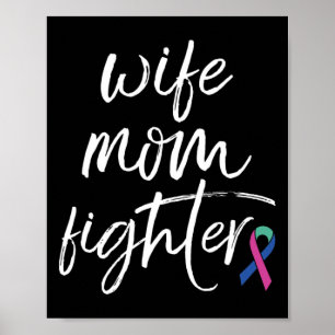 Kanker Bewustzijn Ribbon Vrouw Mama Fighter Poster