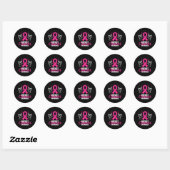 Kanker Bewustzijn Roze Ribbon Support Squad Kanker Ronde Sticker (Vel)