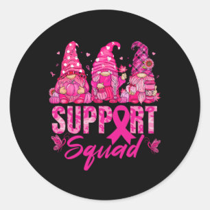 Kanker Bewustzijn Shirt voor Vrouwen Gnomes Onders Ronde Sticker