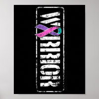 Kanker Bewustzijn - Sideways Military Warrior Ribb