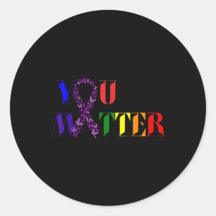 Kanker Bewustzijn Zorg - U Ronde Sticker