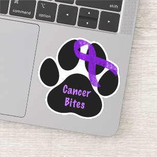 Kanker Bijt Pootafdruk Paarse Lint Alvleesklier Sticker