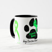 Kanker Bites Dog Cancer Lymphoma Bewustheid Mok (Voorkant links)