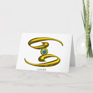 KANKER Blauwe Opal & Goud Sterrenbeeld Verjaardag Kaart