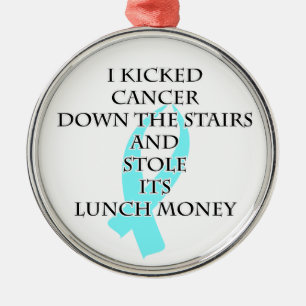 Kanker Bully (Light Blue Ribbon) Metalen Ornament